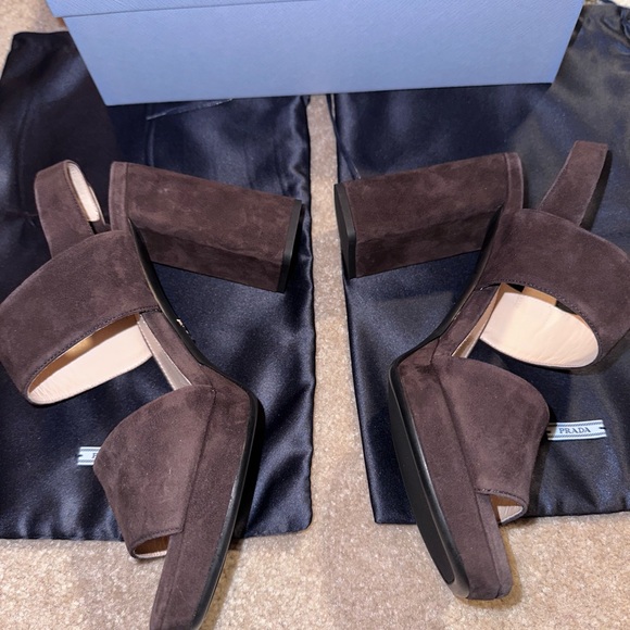 Prada brown suede platforms, size 38/8 US - Picture 7 of 10